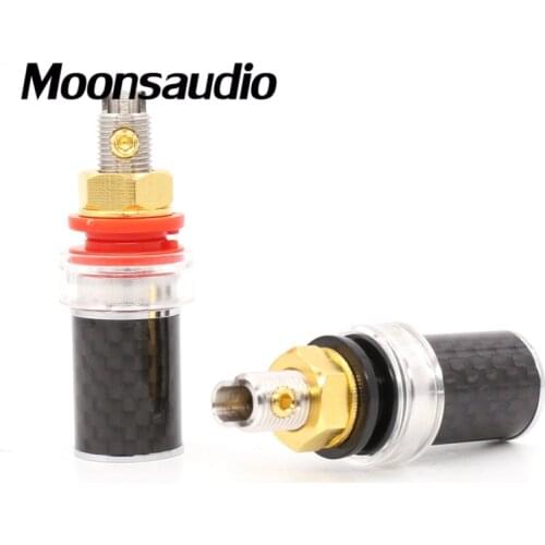 4pcs Hifi audio Acrolink CF-804(R) Rhodium Plated Binding post Carbon Fiber Connector plugs