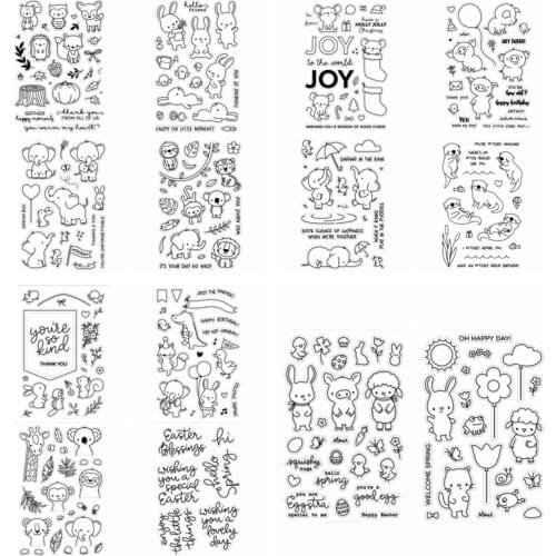 4x6 inch Animals Clear Stamps Seal for DIY Scrapbooking Album Crafts Decor Cards Transparent Stempels Silicone Stamp New
