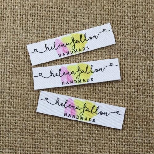 96 pieces Custom logo labels, Name iron on label, Custom Clothing tags, Organic Cotton Labels