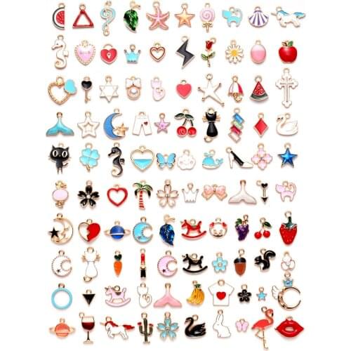 DIY jewelry accessories bracelet handmade pendant accessories dripping alloy small pendants 100 models DIY into various jewelry