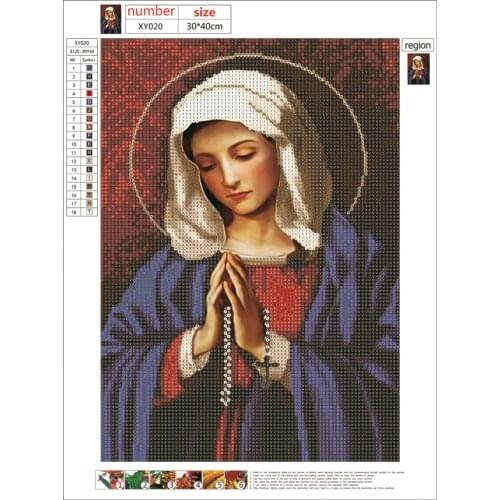 Round crystal diamond 5D diamond painting religious figure DIY diamond embroidery kit home decoration