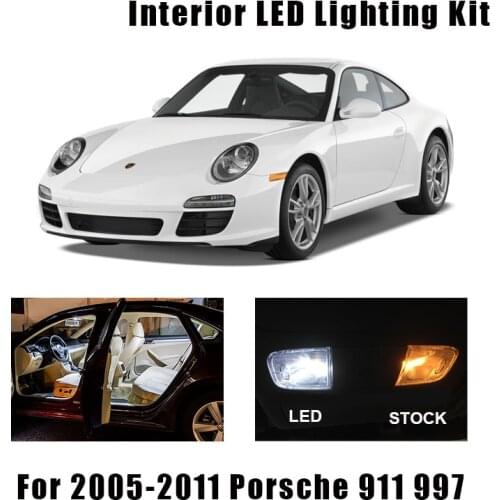 15pcs White Canbus Error Free LED License Plate Lamp Interior Map Dome Light Bulbs Kit For 2005-2011 Porsche 911 997