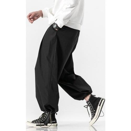 MRDONOO Mens Chinese Style Harem Pants Oversize Cotton Trousers Plus Size 5XL Male Jogger Baggy Pants 2020 Autumn