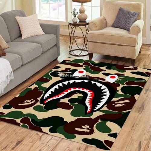 Shark Carpet Living Room 3d Cartoon Rug Teen Children Bedroom Bedside Rug Large 3d Floor Mat for Kids Non-slip Kitchen Bath Mat