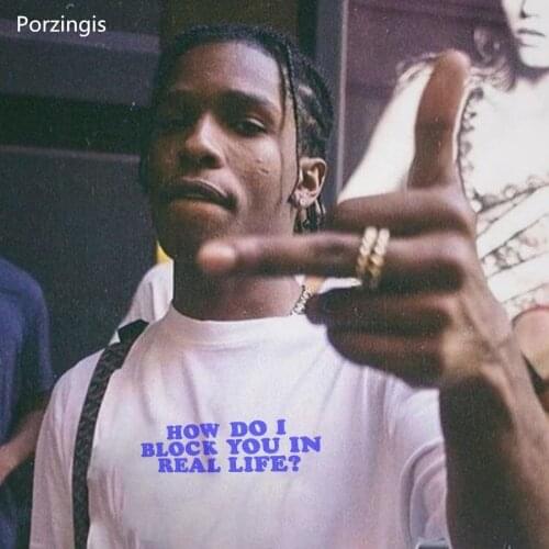 Block You In Real Life Slogan Unisex T-Shirt Summer Fashion Cotton White Tee-shirt Top