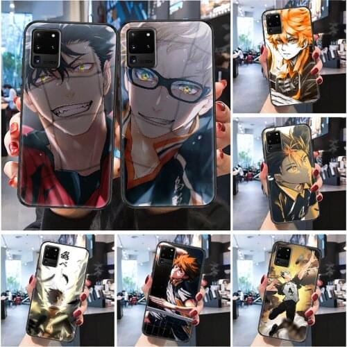 Haikyuu Hinata Shoyo Anime Phone case For Samsung Galaxy Note 4 8 9 10 20 S8 S9 S10 S10E S20 Plus UITRA Ultra Frosted black tpu