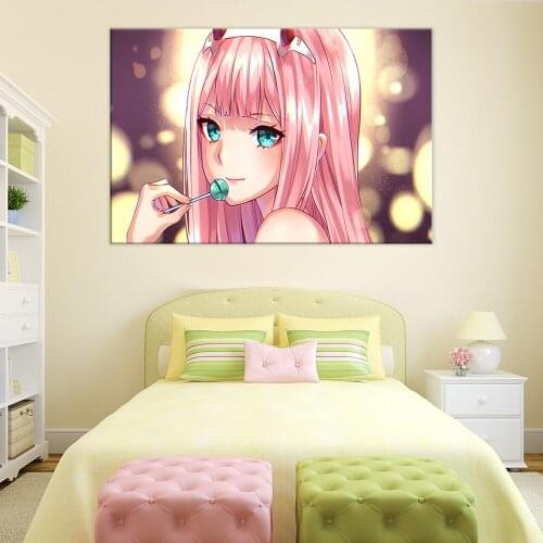 Canvas HD Prints Home Decor Painting 1 Pieces Darling in the FranXX Wall Art Creative Modular Pictures Framed Girl Anime Posters