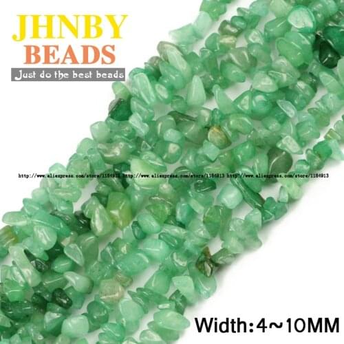 JHNBY Green Aventurine Irregular Gravel beads High quality Natural stone 86cm strand Chips beads Jewelry bracelet making DIY