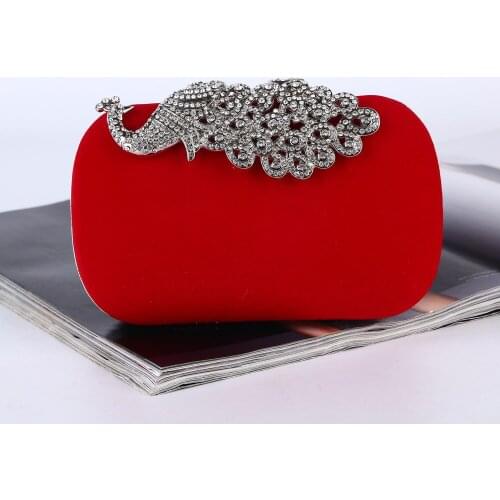 Classic Fashion Wedding Party Clutch Bag Evening Bag Ladies Crystal Velvet Messenger Bag Women Dinner Party Handbag Purse Clutch