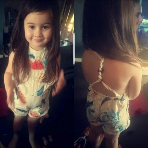 Newborn Baby Girl Romper 2019 Summer Sleeveless Lily printing Toddler bebe kids Jumpsuit Clothes Outfits