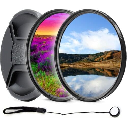 3-in-1 Lens Filter Kit 37 40.5mm 43 46 49mm 52mm 55mm 58mm 62mm 67mm 72mm 77mm 82mm UV Filter + CPL Polarizer + Lens Cap