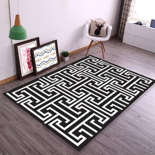 Modern 6mm 3D Carpet Minimalist Rugs Living Room Accessories Carpets, Home Textile Products, Black And White Ggeometric Rug Coff