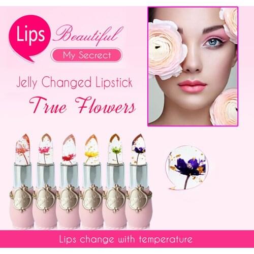 Beauty Bright Flower Crystal Jelly Lipstick Magic Temperature Change Color Lip Balm Makeup lipstick waterproof D301226