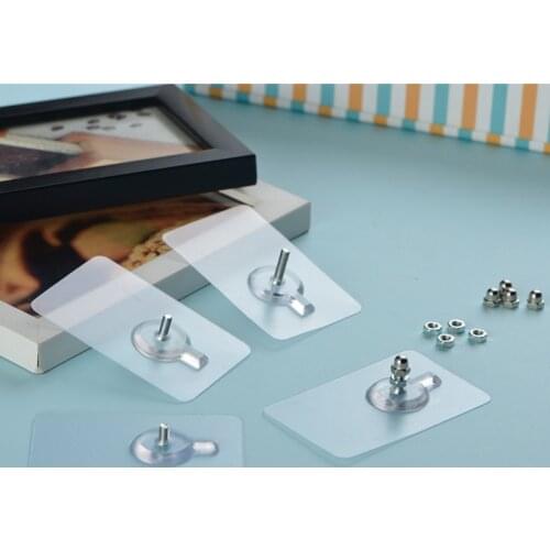 10pcs/set Invisible Strong Non-Marking Screw Stickers Hooks Seamless Sticky Wall Hook Bathroom Kitchen Utensils Hook