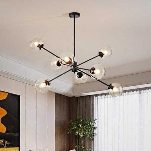 Dining room chandelier Nordic modern living room led glass molecular chandelier bedroom ceiling decorative lighting