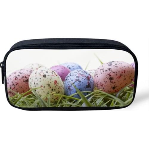 Cute 3D Colored eggs Cosmetic Bags Small Portable Make Up Bag for Women Zipper Pencil Case Fashion Grisl Children Pen Box