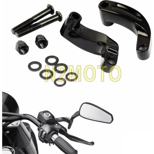 Motorcycle Aluminum Mirror Riser Relocation Extension Adapter Adaptor Kit for Harley Softail Dyna Street Glide 2009-2014