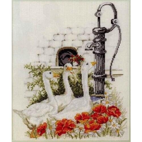 Three Geese 37-43 Cross Stitch Set Cross-stitch Kit Embroidery Needlework Craft Packages Cotton Fabric Floss