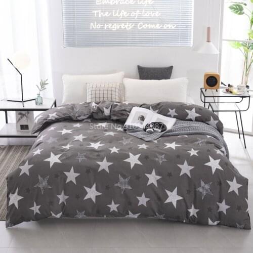 New Star Duvet Cover with Zipper Comforter Case Fashion Gray Printed Quilt Cover 150x200cm 180x220cm 200x230cm Size Home Textile