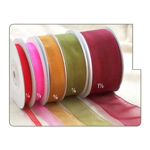 Wholesale 1/4" 5/8" 1" 1-1/2" 2" 3" Inch Colorful Edge Ombre Organza Sheer Ribbon For DIY Wedding Crafts Free Shipping