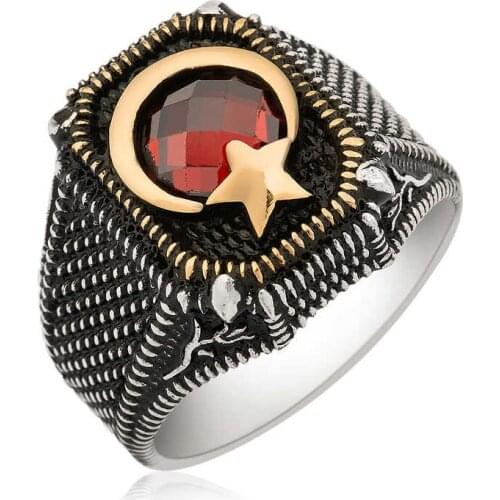 Original silver , Moon Star Male ,Ring, Good Quality and Affordable Moon Star ,Rings Types