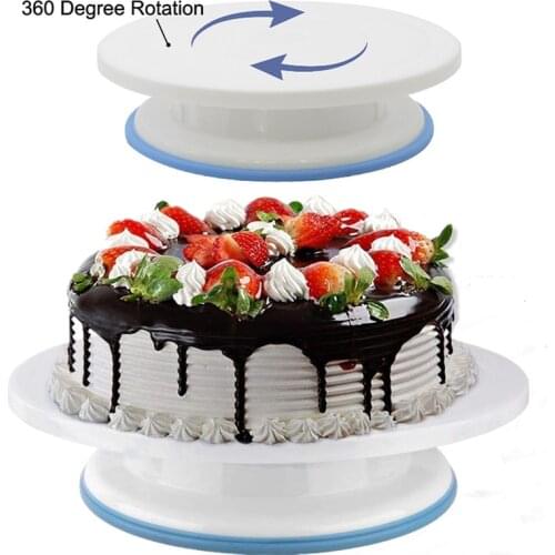 Plastic Cake Plate Turntable Rotating Anti-skid Round Cake Decorating Tools Rotary Stand Kitchen Baking Tools