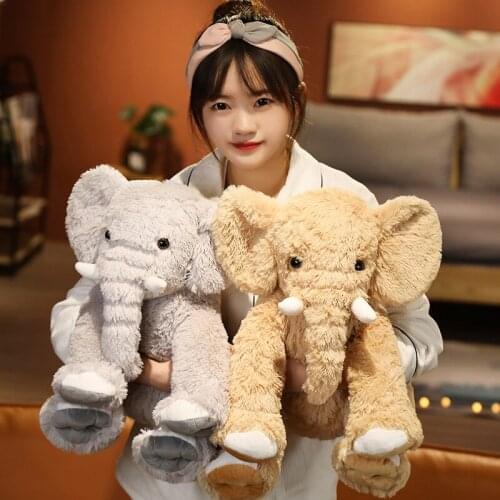 45CM Elephant Plush Toys for Baby Sleeping Plush Elephant Pillow Suffed Animal Fluffy Doll Infant Back Support Cushion Kids Gift