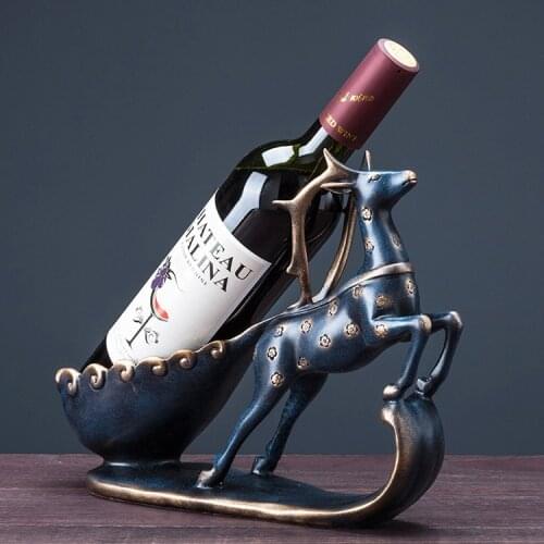 Red wine rack decoration wine cabinet decoration resin production Sika Deer shape housewarming gift