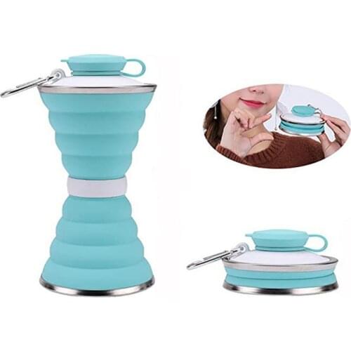 Portable Silicone Folding Cup Ultra-thin Drinking Water Bottle Retractable Outdoor Sports Kettle for Travel Camping Telescopic