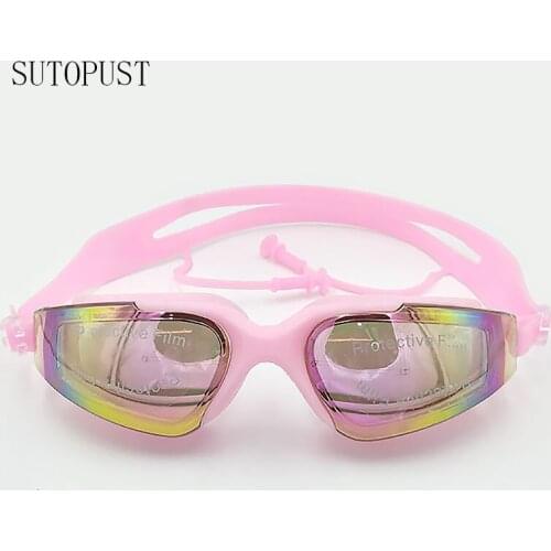 Professional Electroplating Diving Swimming Eyewear Anti-Fog UV Silicone Dioptric Adult Sports Glasses Pool Waterproof Earplugs