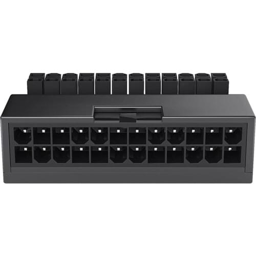 PC Motherboard Connector 24 Pin to 90 Degree Mainboard Motherboard Power Connector Modular Cable for Cable Power Supply