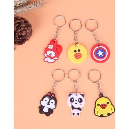 Custom logo rubber cute cartoon Keychain pendant small gift custom animation PVC soft key pendant Keychain custom