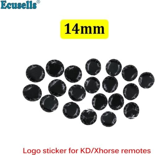 50pcs/100pcs 14mm Resin Epoxy Crystal Replacement Logo for KEYDIY KD/VVDI Folding Flip Remote Car Key Shell Sticker(Silica gel)