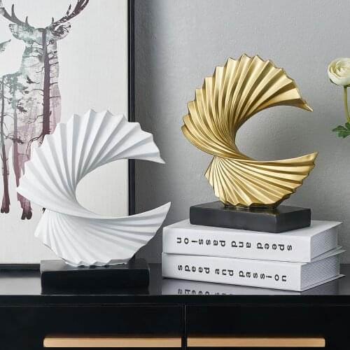 Modern Golden Abstract Sculpture Resin Decoration Home Decoration Office Desk Decoration Accessories Gift Sculpture Modern Art