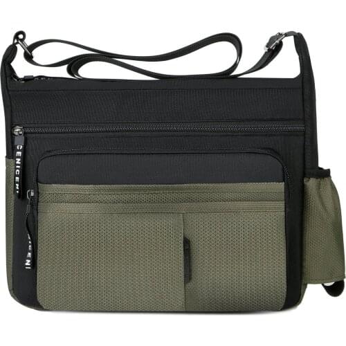 New mens shoulder bag water repellent Oxford cloth business bag large capacity diagonal bag with water bag mens cross body bag