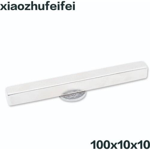 2pcs Super Strong Block Cuboid Neodymium Magnets 100 x 10 x 10mm Rare Earth 100*10*10mm 100mm*10mm*10mm