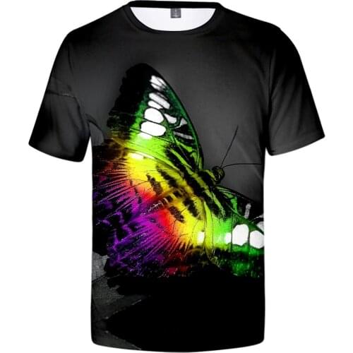 WAMNI Fahion Animal 3D Tshirt Streetwear T Shirt Short Sleeve Hip Hop Harajuku Butterfly Tee Personalised Top