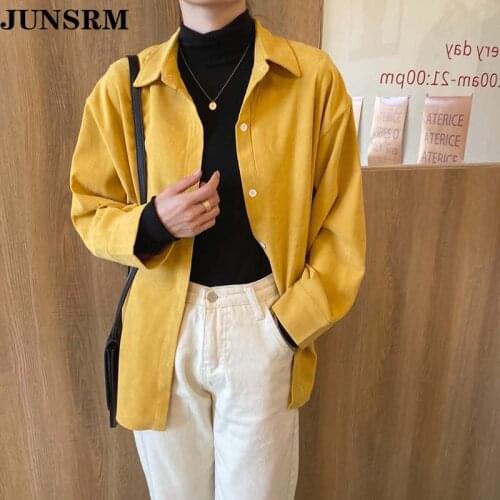 2020 Summer Women Shirt Rose Solid Color Casual Loose Long Sleeve Lapel Single Blouses Tops Harajuku Buckle Blusas Mujer De Moda