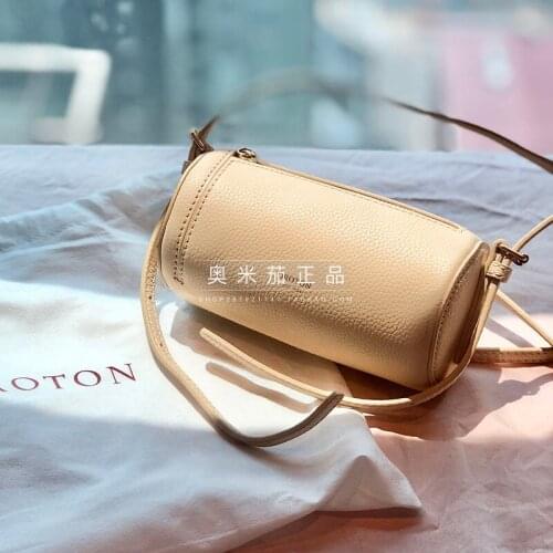 OROTO Barrel Shaped Women Bags Solid Color Summer Small Crossbody Message Bag Fashionable Purses Gnuine Leather