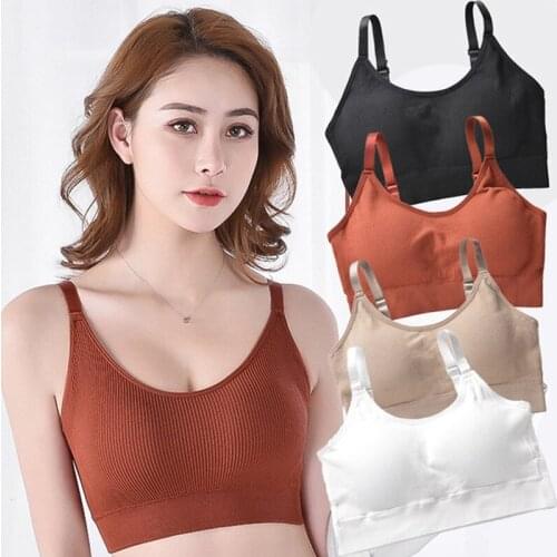 Women Breathable Padded Athletic Gym Running Seamless Fitness Yoga Vest Sport Sleep Bra Tops 2021
