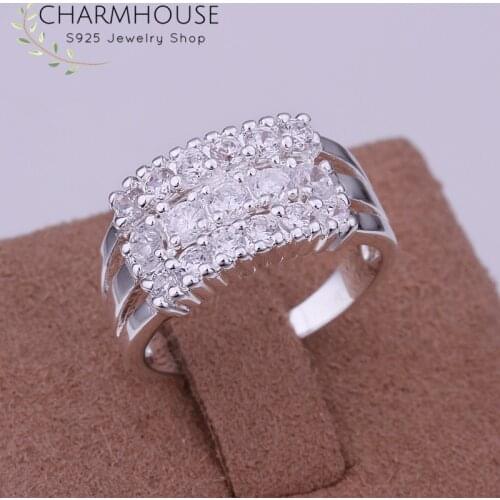 Silver 925 Rings For Women Wedding Band AAA Zirconia Finger Ring Bague Femme Anillo Bridal Engagement Rhinestone Jewelry Bijoux