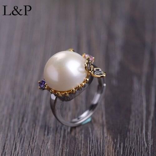 Vintage Pearl Ring For Lady 100% Pure 925 Sterling Silver Ring 2019 Elegant Original Handmade Luxury Jewelry For Wedding Gift