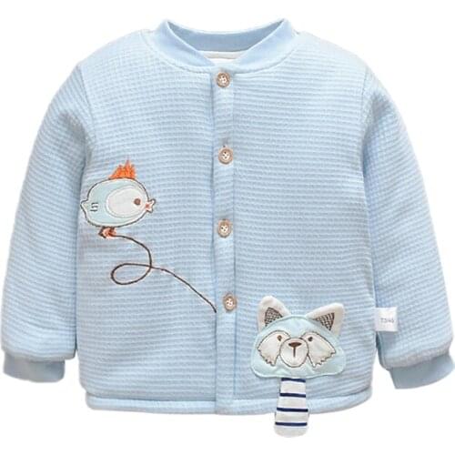 6M-4T Winter Clothes Children Kids Winter Thicken Baby Boy Girl Long Sleeve Cartoon Print Jacket Outerwear Down Coat