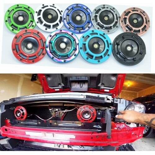 1Pair 2pcs 12v 115DB Hella Super Loud Compact Electric Blast Tone Air Horn Kit For Motorcycle and Car 335HZ/400HZ
