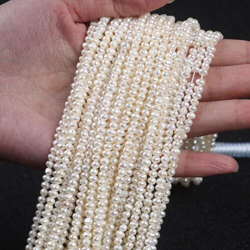 100% White Natural Freshwater Pearl 6-7mm Rice Shape Bead Strand For Jewelry Making