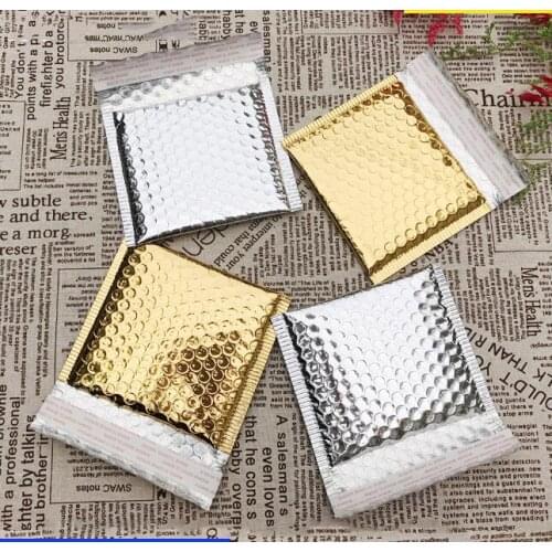 15x13cm 50pcs Small CD/CVD Packaging Shipping Bubble Mailers gold paper Padded Envelopes Gift Bag Bubble Mailing Envelope Bag