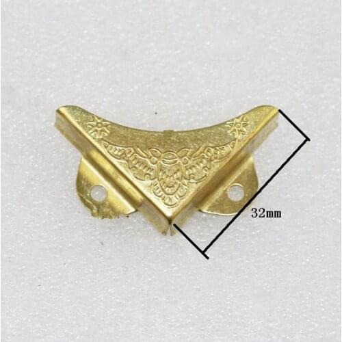 Yellow Scrapbooking Albums Menus Corner Protectors Metal Bat Corners,Wine Gift Wooden Box Cover Protector,33*33*8mm,Fit 8mm,4Pcs