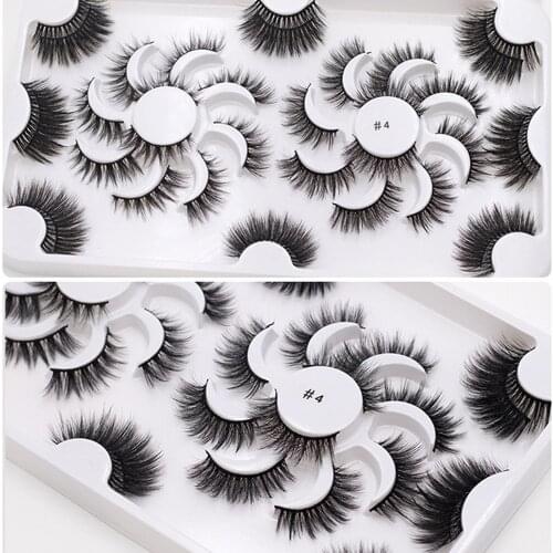 9/18Pairs 15-23mm 4D Mink False Eyelashes Handmade Thick Wispies Fluffy Eyelash Extension Natural Makeup Full Volume Mink Lashes