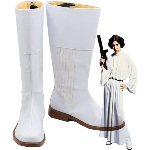 Star-War Princess Leia Organa Solo Cosplay Shoes Boots Custom Made