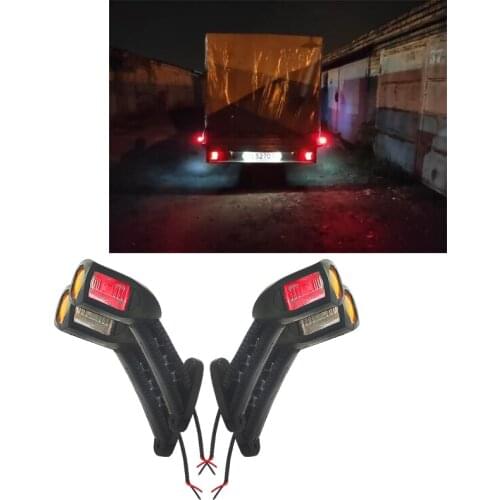 4pcs Trailer Side Marker Lighting Truck Van LED Lights Universal 24V LED Neon Stalk Lamp Waterproof Outline Marker Light